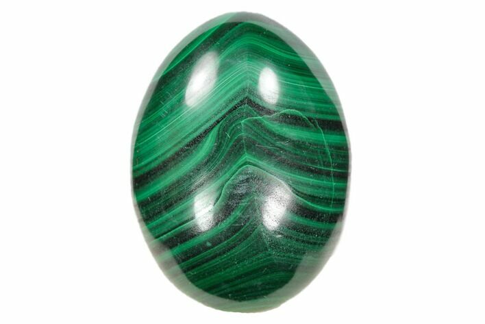 Stunning Polished Malachite Egg - Congo #115424